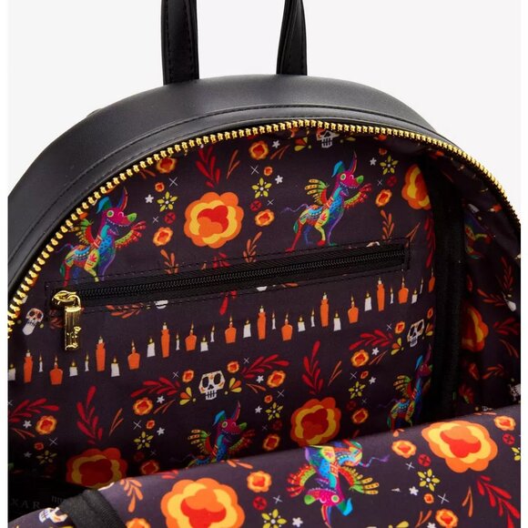 Loungefly - Pixar's Coco Floral Mini Backpack (10th Anniversary Edition) - NEW - Picture 4 of 4